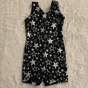 Balera Black Star Gymnastics Leotard Romper SZ SC  6  6X